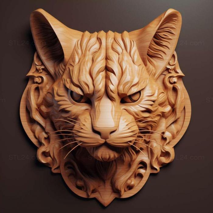Nature and animals (st Cheetoh cat 4, NATURE_2876) 3D models for cnc